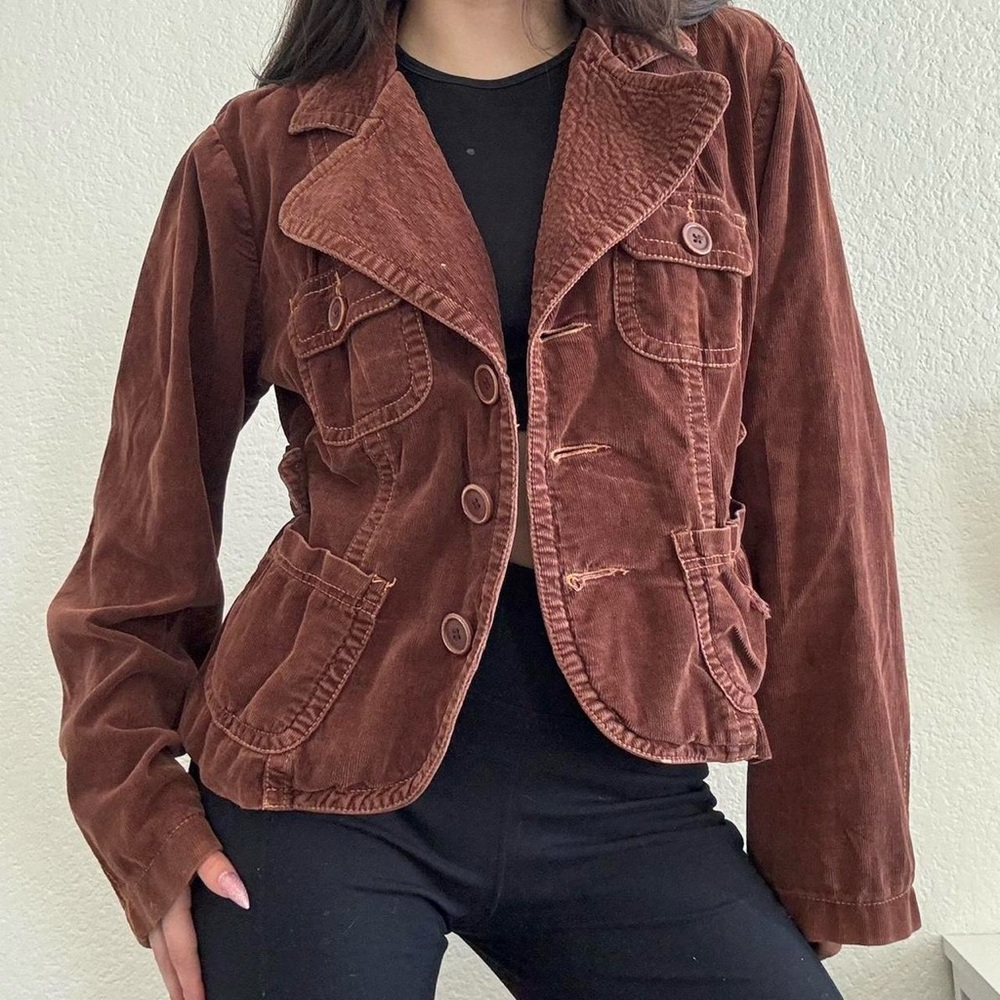 Twenty One Y2K Brown Ribbed Jacket